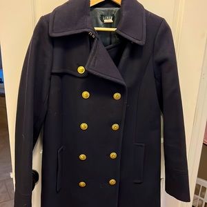 Navy blue J. Crew Wool/Cashmere Pea Coat